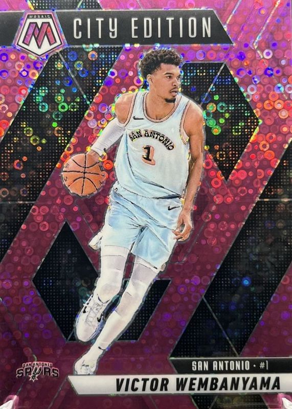 Victor Wembanyama 2024 Mosaic #288 City Edition - Fast Break Pink /20 RAW