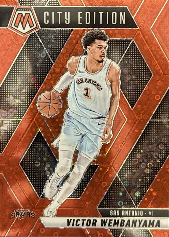 Victor Wembanyama 2024 Mosaic #288 City Edition - Fast Break Red /99 RAW
