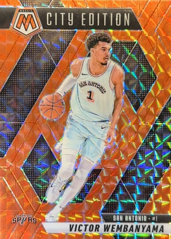 Victor Wembanyama 2024 Mosaic #288 City Edition - Orange /249 RAW