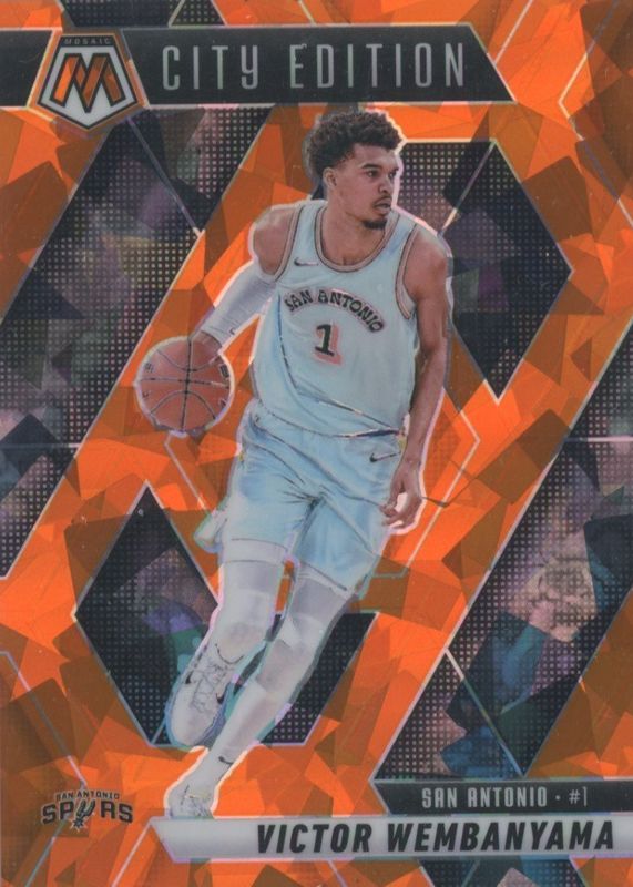 Victor Wembanyama 2024 Mosaic #288 City Edition - Orange Ice /49 RAW