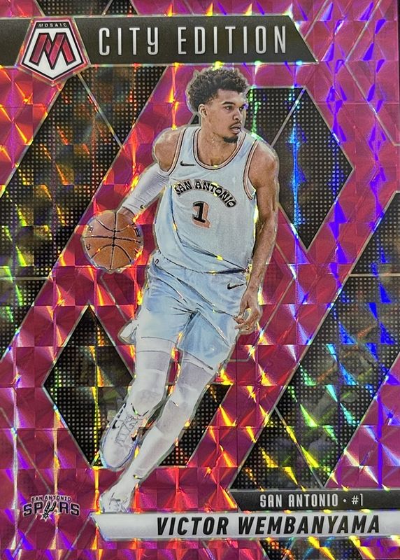 Victor Wembanyama 2024 Mosaic #288 City Edition - Pink /175 RAW