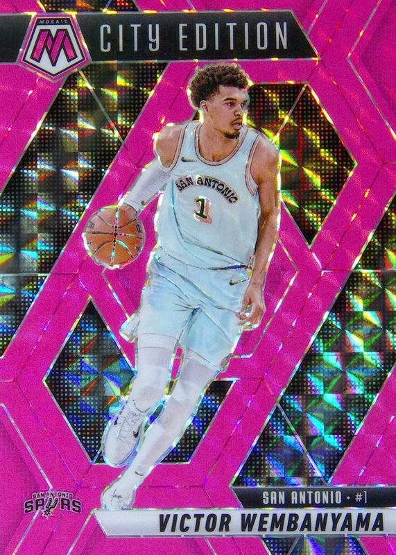 Victor Wembanyama 2024 Mosaic #288 City Edition - Pink Fluorescent /10 RAW
