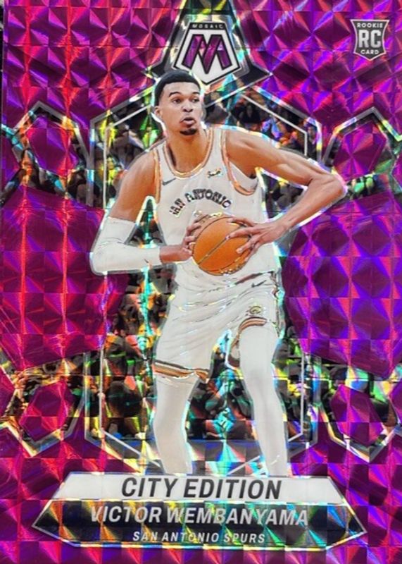 Victor Wembanyama 2024 Mosaic #288 City Edition - Purple /99 RAW