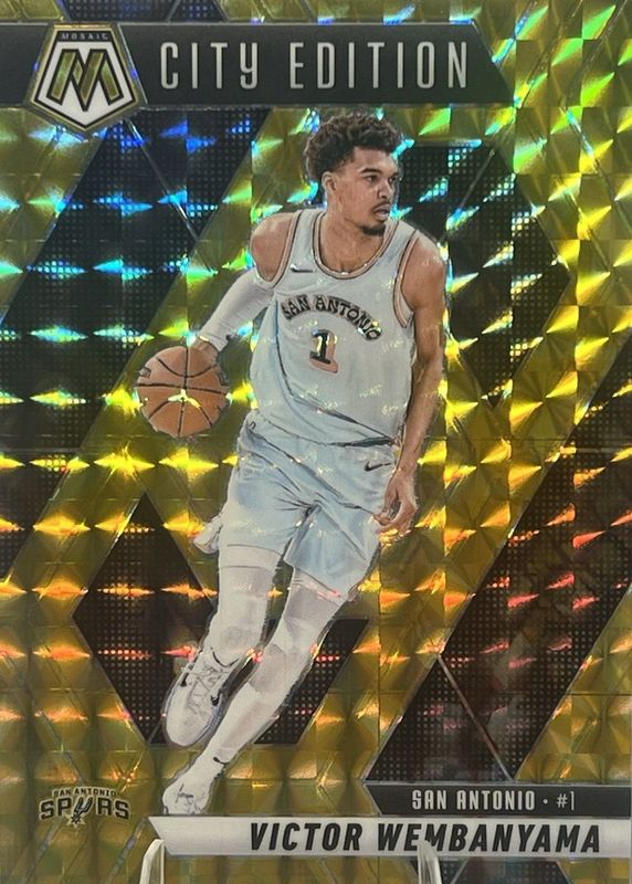 Victor Wembanyama 2024 Mosaic #288 City Edition - Reactive Yellow RAW