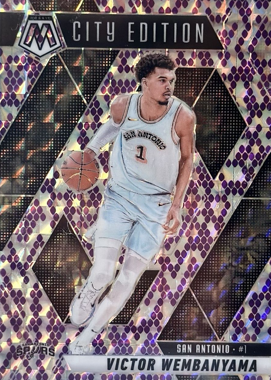 Victor Wembanyama 2024 Mosaic #288 City Edition - Snakeskin Purple
