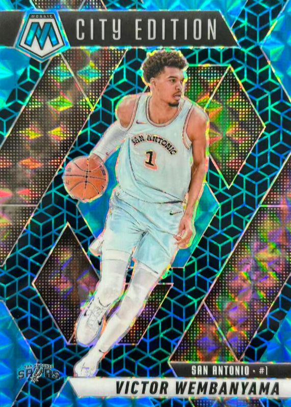 Victor Wembanyama 2024 Mosaic #288 City Edition - Spectris Blue FOTL /25 RAW