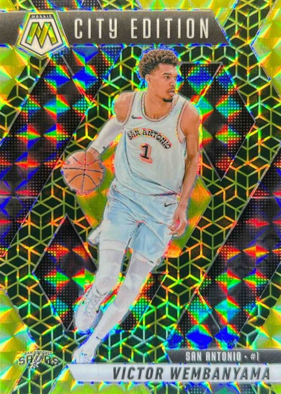 Victor Wembanyama 2024 Mosaic #288 City Edition - Spectris Gold FOTL /10 RAW