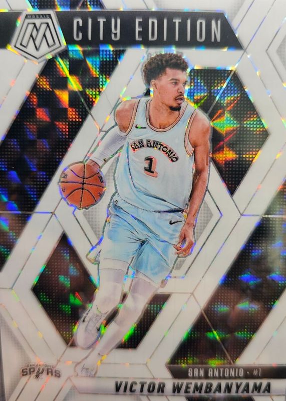 Victor Wembanyama 2024 Mosaic #288 City Edition - White /25 RAW