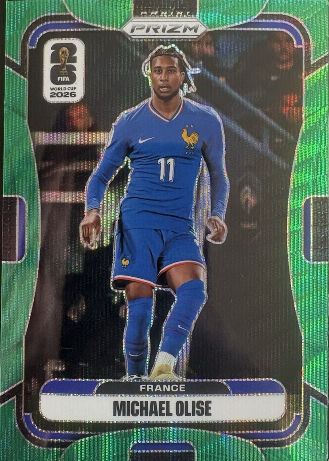 Michael Olise 2026 Prizm World Cup #27 Green Wave /5 Price Guide