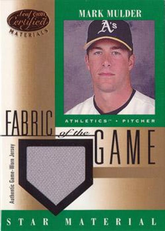 Mark Mulder 2001 Leaf Certified Materials #FG-86 Fabric of the Game RAW