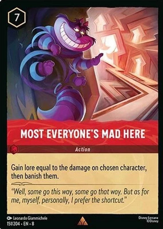 Most Everyone's Mad Here 2025 Reign of Jafar #151/204 Base RAW TCG (NEAR MINT)