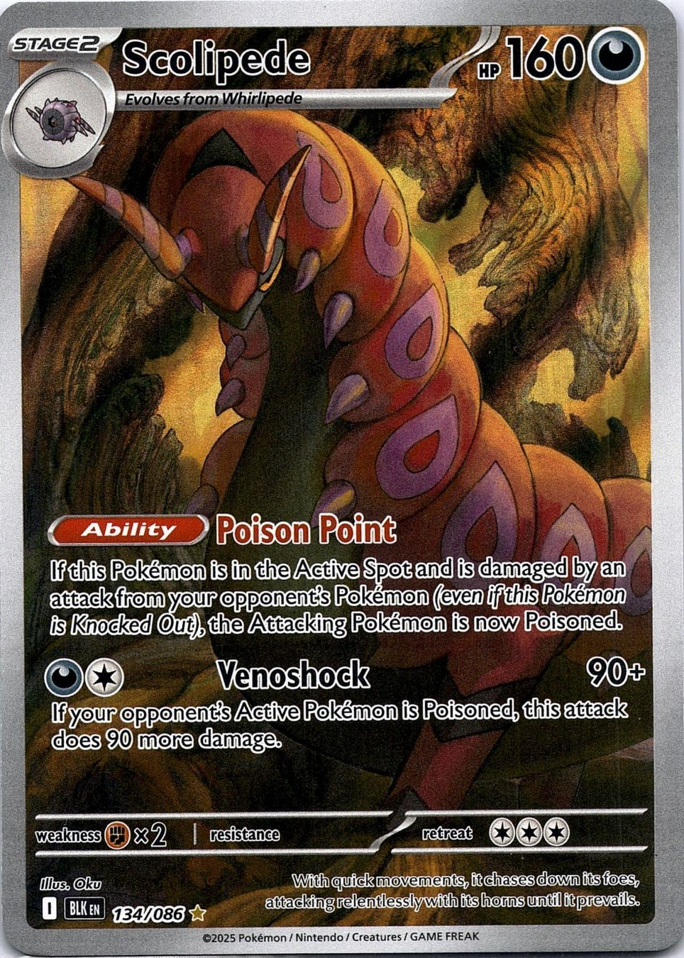 Scolipede 2025 Scarlet & Violet: Black Bolt #134/086 Illustration Rare  Price Guide - Sports Card Investor