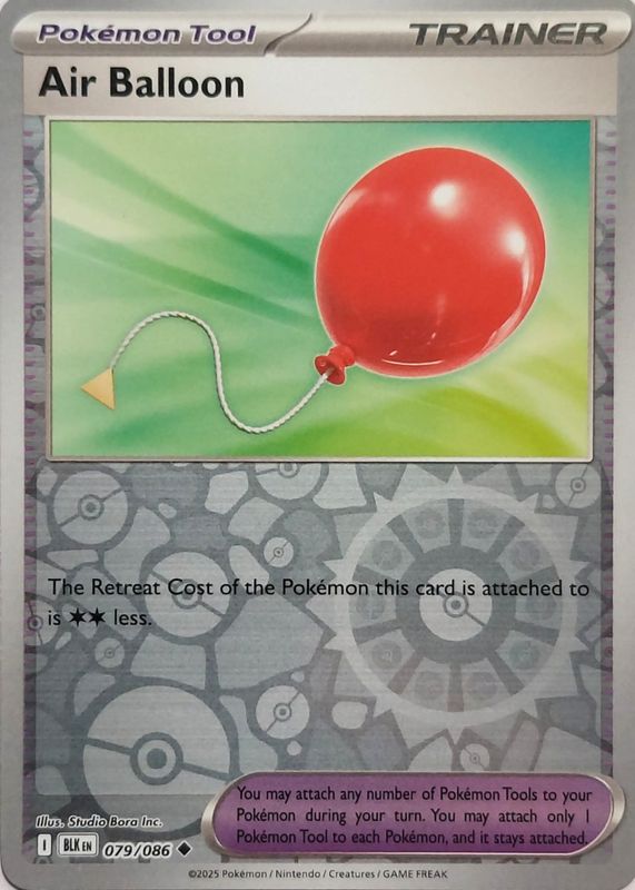 Air Balloon 2025 Scarlet & Violet: Black Bolt #079/086 Reverse Holo RAW TCG (LIGHTLY PLAYED)