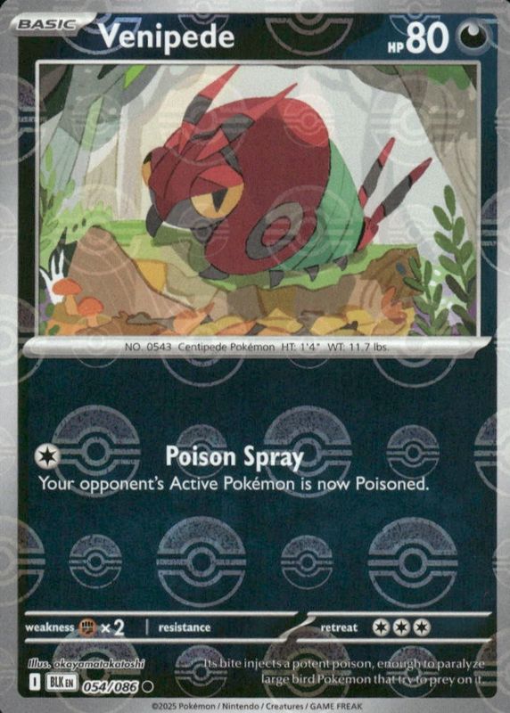 2025 Scarlet & Violet: Black Bolt #054/086 Poke Ball Reverse Holo