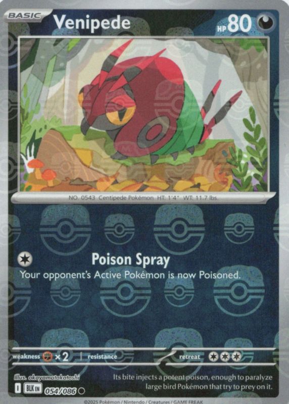 2025 Scarlet & Violet: Black Bolt #054/086 Master Ball Reverse Holo