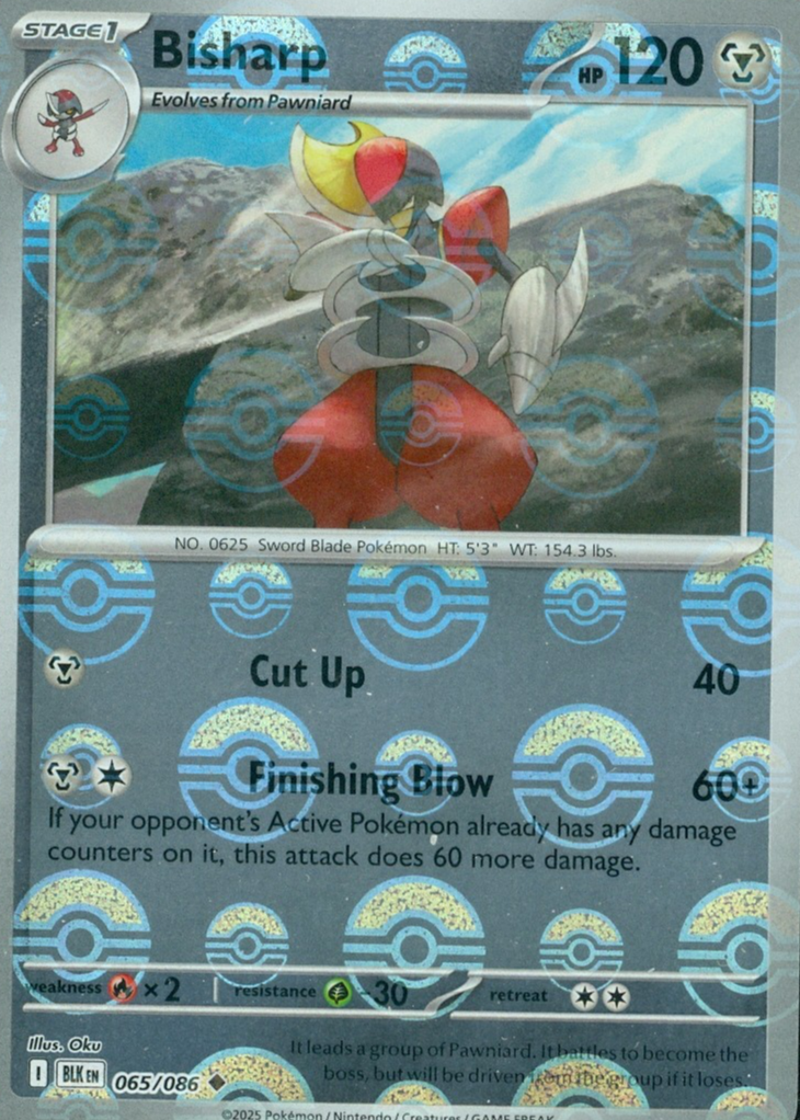 Bisharp 2025 Scarlet & Violet: Black Bolt #065/086 Poke Ball Reverse Holo  Price Guide - Sports Card Investor