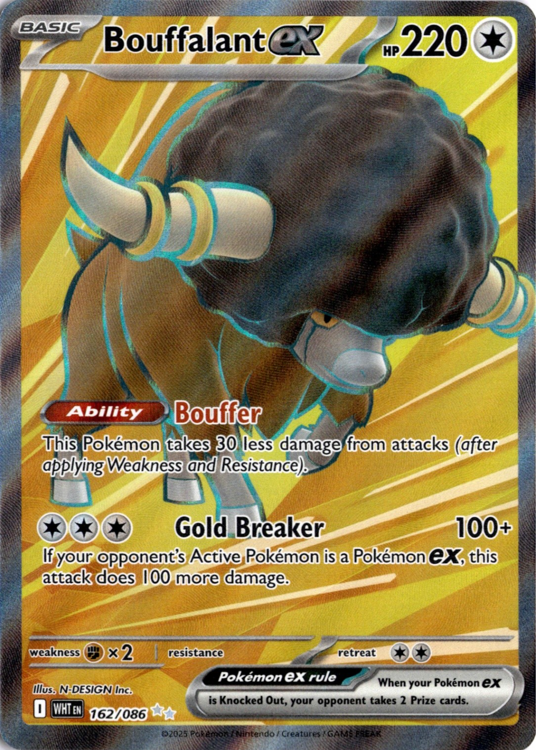 Bouffalant ex 2025 Scarlet & Violet: White Flare #162/086 Ultra Rare (Full  Art) Price Guide - Sports Card Investor