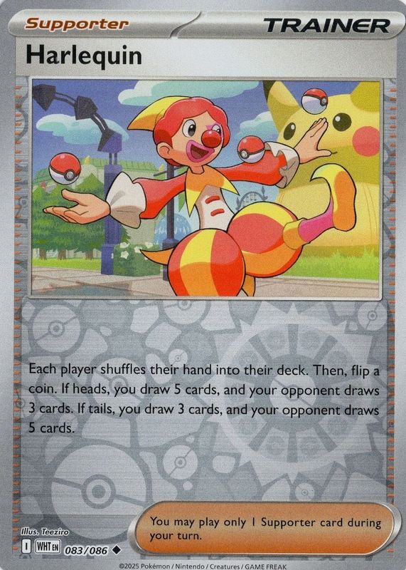 Harlequin 2025 Scarlet & Violet: White Flare #083/086 Reverse Holo RAW TCG (NEAR MINT)