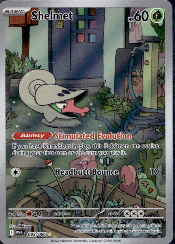 shelmet pokemon card value Shelmet 2025 Scarlet & Violet: White Flare #093/086 Illustration Rare Price  Guide