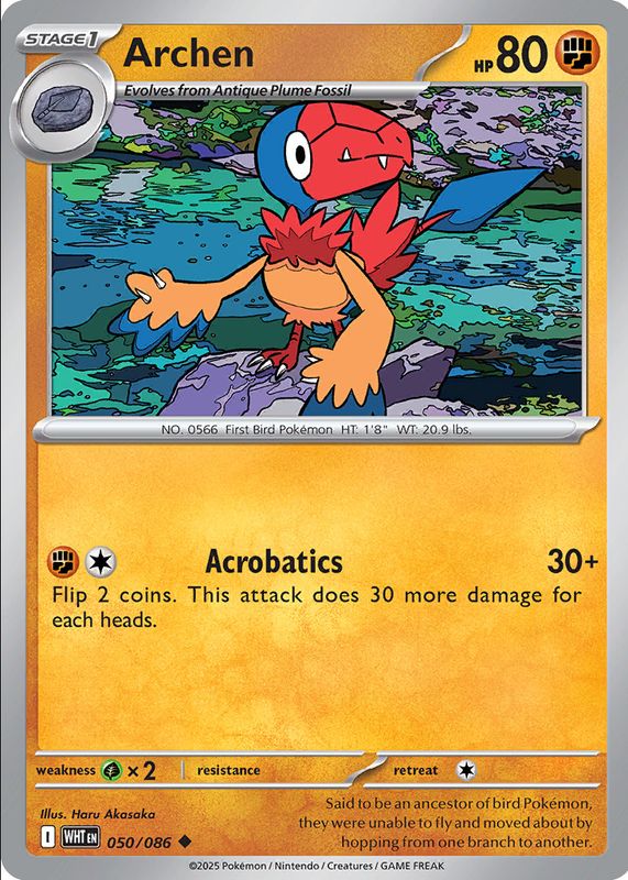 Archen 2025 Scarlet & Violet: White Flare #050/086 Base RAW TCG (NEAR MINT)