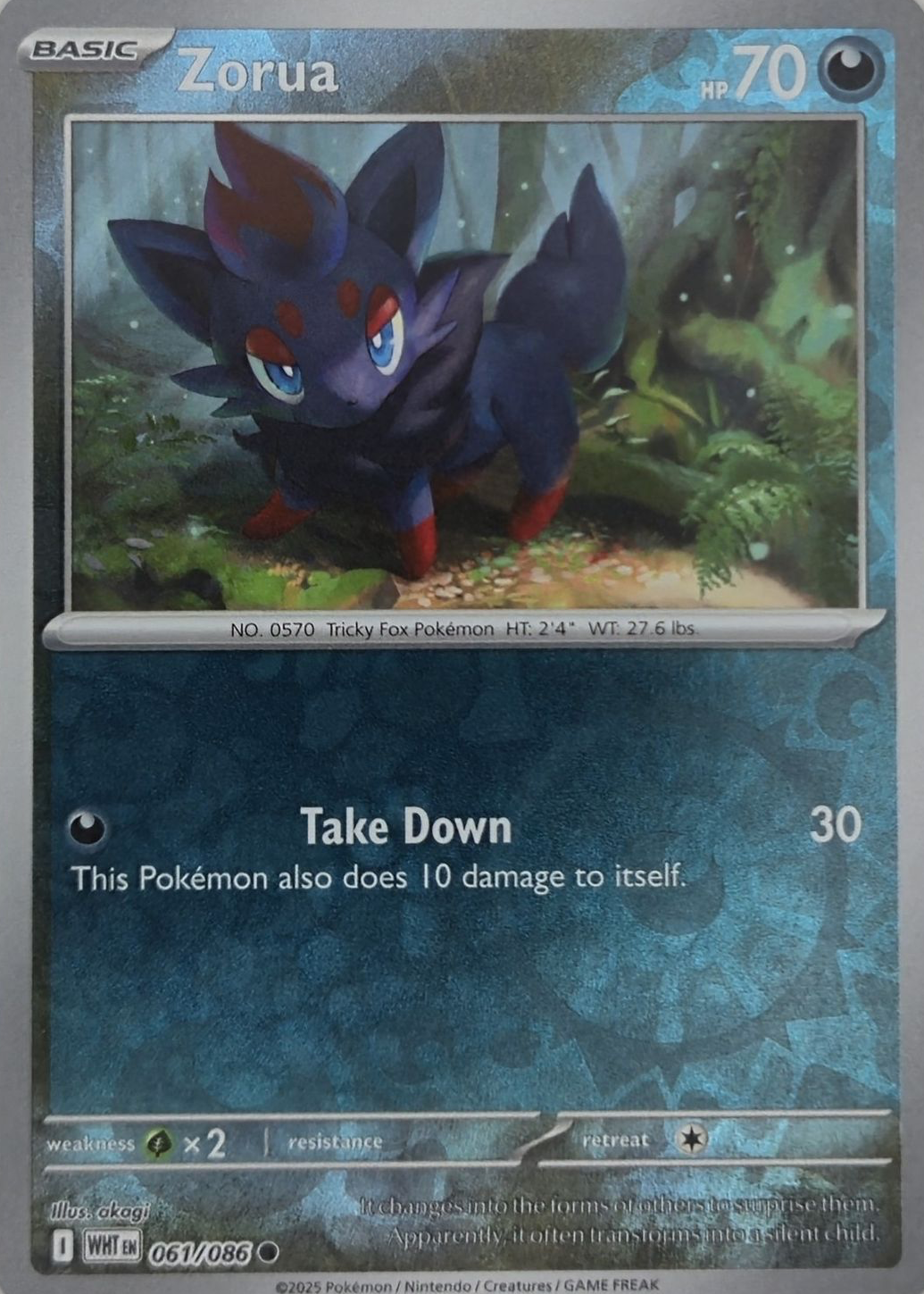 Zorua 2025 Scarlet & Violet: White Flare #061/086 Reverse Holo