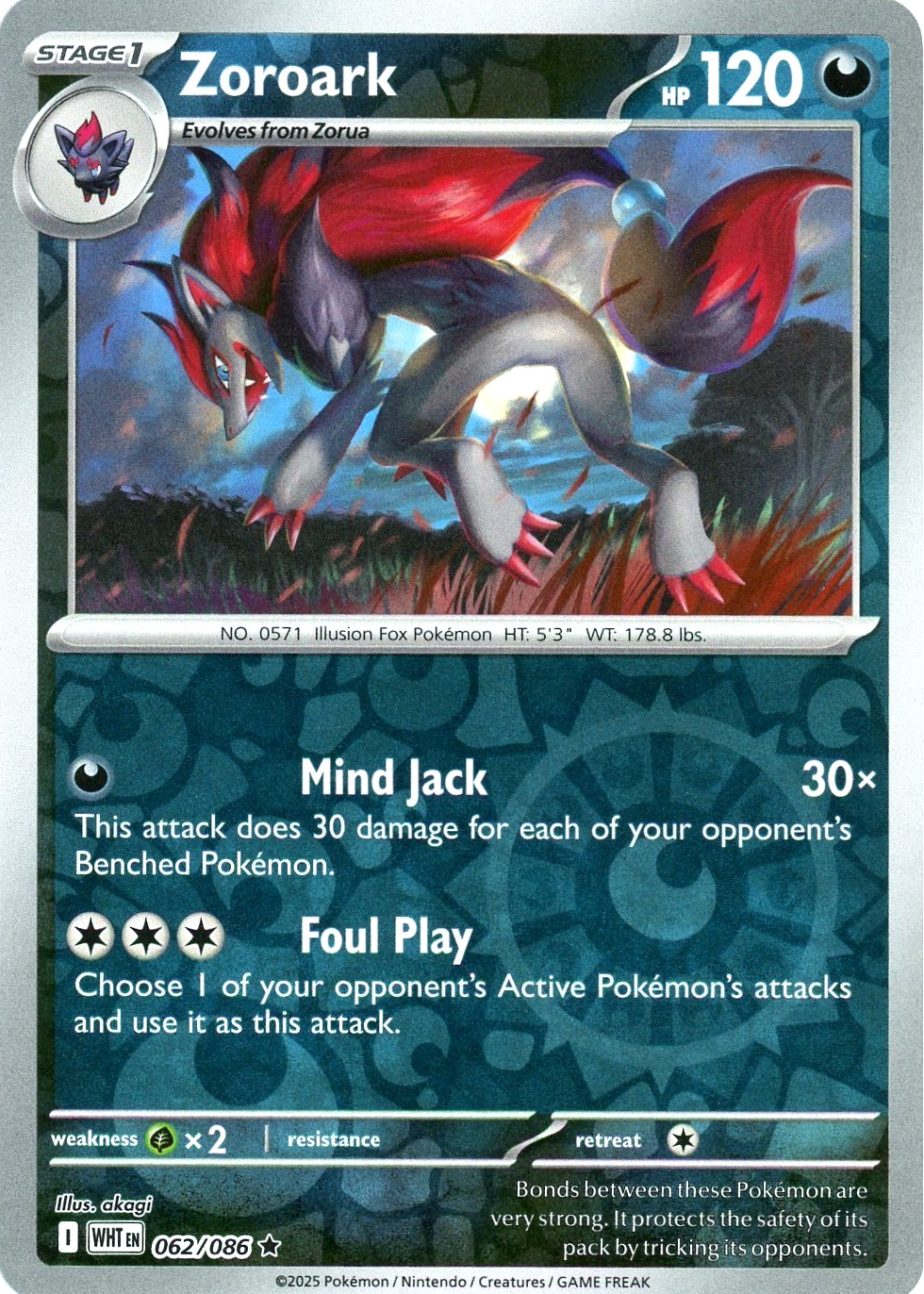 Zoroark 2025 Scarlet & Violet: White Flare #062/086 Reverse Holo