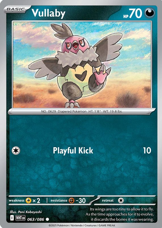 Vullaby 2025 Scarlet & Violet: White Flare #063/086 Base RAW TCG (LIGHTLY PLAYED)