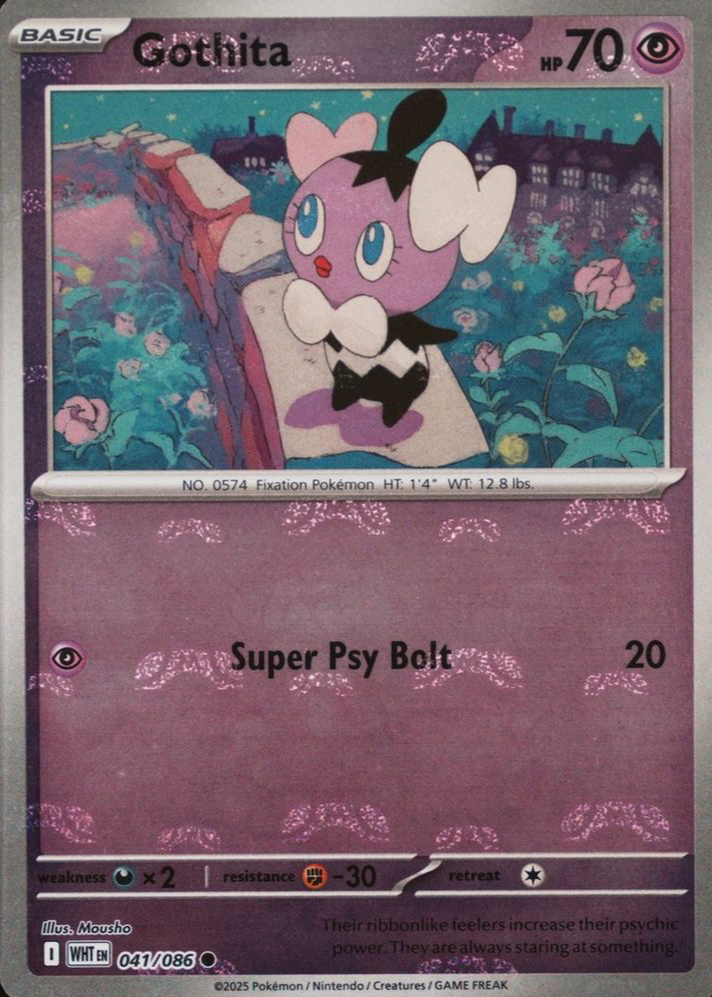 Gothita 2025 Scarlet & Violet: White Flare #041/086 Master Ball Reverse  Holo Price Guide - Sports Card Investor
