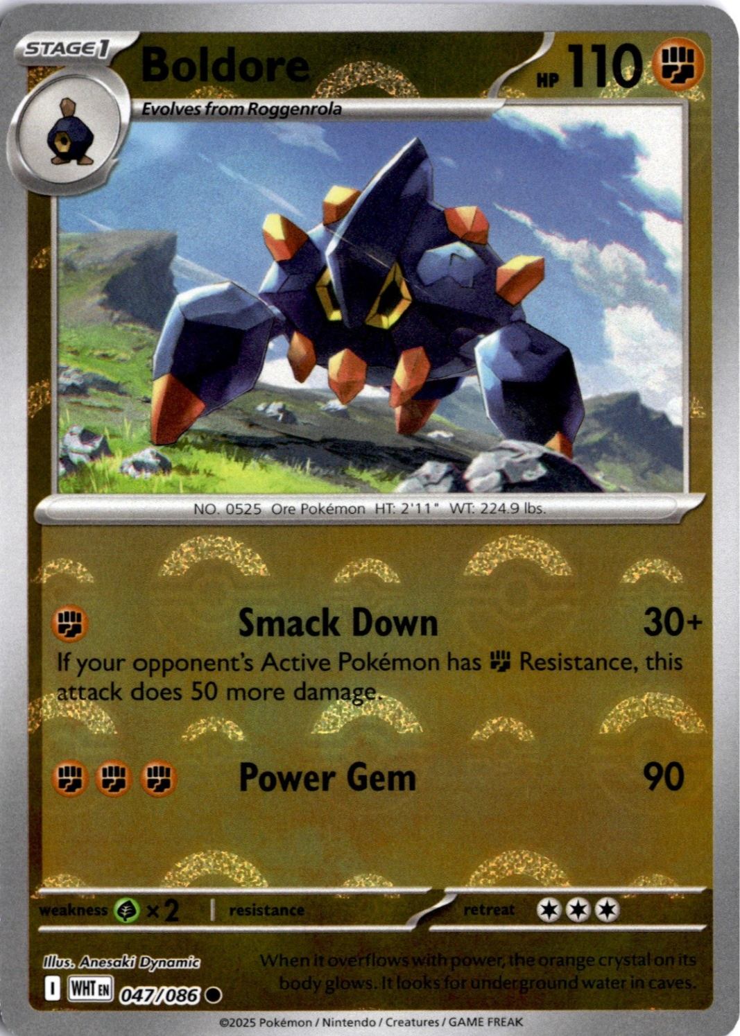 boldore pokemon card 48 not actual card. Carta Pokmon Boldore 128/086 White