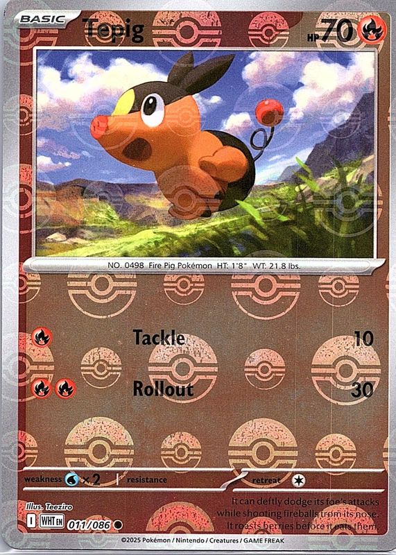 tepig pokemon card value #96 Prices | White Flare Base Set Type Tepig (Energy Symbol Pattern) -