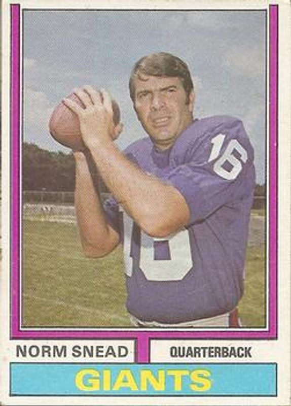 Norm Snead 1974 Topps Parker Brothers #23a Base RAW