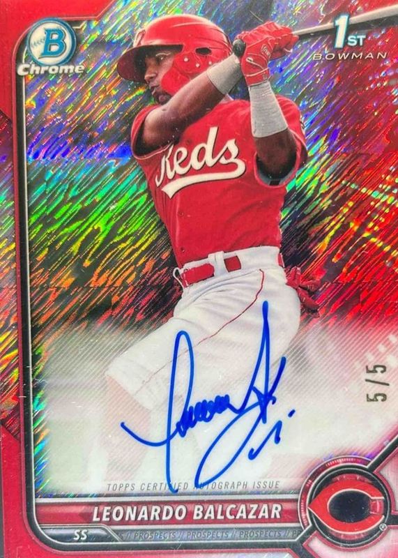 2022 Bowman Chrome #CPA-LB Prospect Auto - Red Shimmer Refractor /5 (1st)