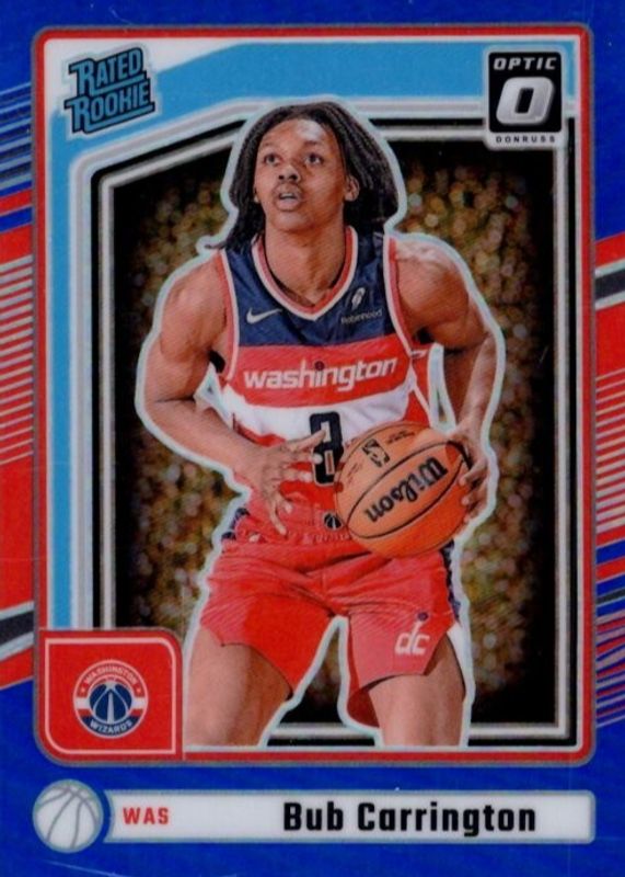 Bub Carrington 2024 Donruss #P-220 Optic Preview - Blue /49 Rookie RAW