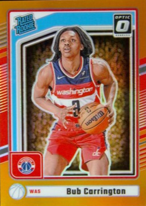 Bub Carrington 2024 Donruss #P-220 Optic Preview - Orange /75 Rookie RAW