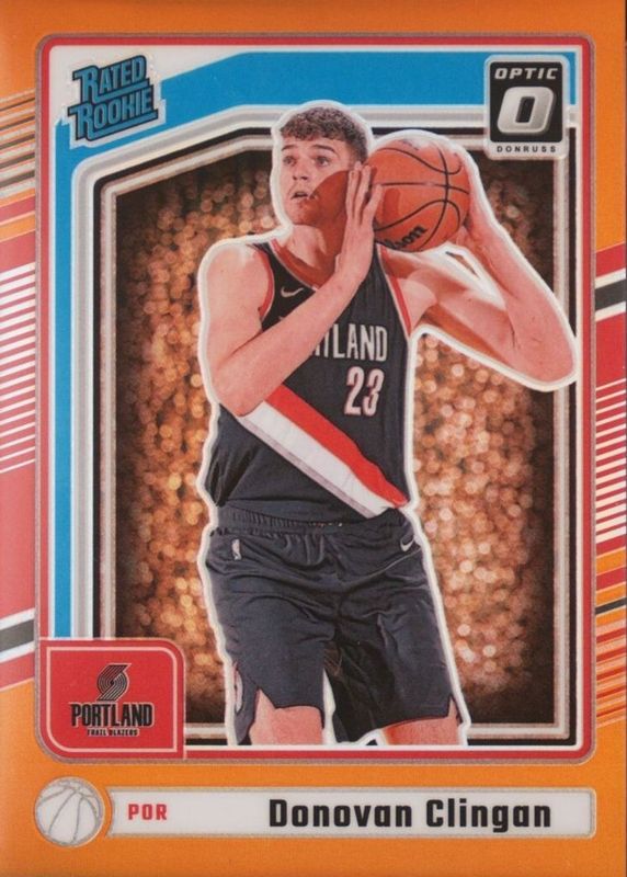 Donovan Clingan 2024 Donruss #P-223 Optic Preview - Orange /75 Rookie RAW