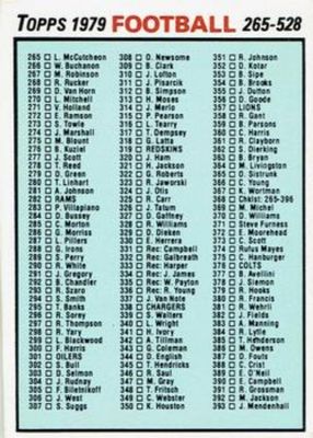 1979 Topps Checklist