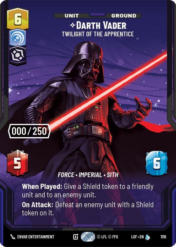 2025 Legends of the Force #1116 Prestige Serialized /250