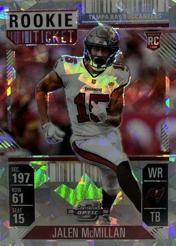 Jalen McMillan 2024 Contenders Optic #72 Cracked Ice /22 Rookie RAW