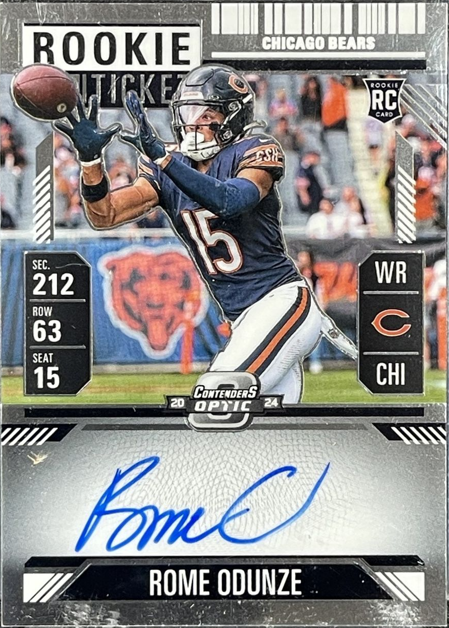 Rome Odunze 2024 Contenders Optic #104 Rookie Ticket Auto Price Guide ...