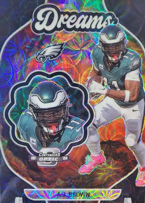 AJ Brown 2024 Contenders Optic #D-AJB Dreams - Black Scope /25 RAW