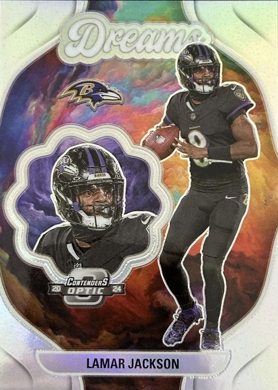 Lamar Jackson 2024 Contenders Optic #D-LJN Dreams /(SSP) RAW