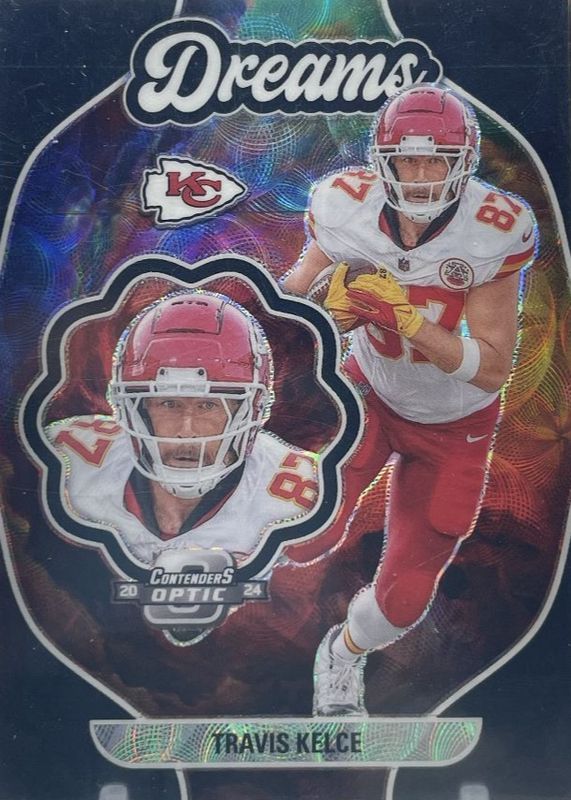 Travis Kelce 2024 Contenders Optic #D-TKE Dreams - Black Scope /25 RAW