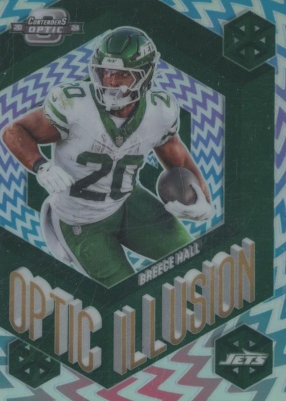 Breece Hall 2024 Contenders Optic #OI-BHL Optic Illusion /(SSP) RAW