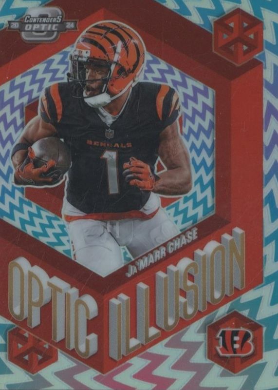 Ja'Marr Chase 2024 Contenders Optic #OI-JCE Optic Illusion /(SSP) RAW