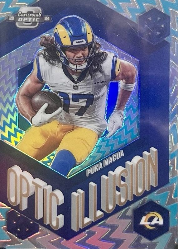 Puka Nacua 2024 Contenders Optic #OI-PNA Optic Illusion /(SSP) RAW