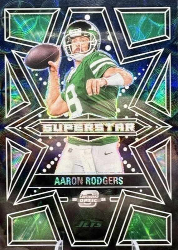 Aaron Rodgers 2024 Contenders Optic #S-ARS Superstars - Black Scope /25 RAW