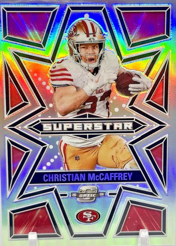 Christian McCaffrey 2024 Contenders Optic #S-CMY Superstars /(SSP) RAW