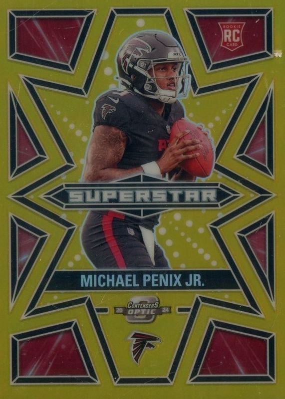 Michael Penix Jr. 2024 Contenders Optic #S-MPJ Superstars - Gold /10 Rookie RAW