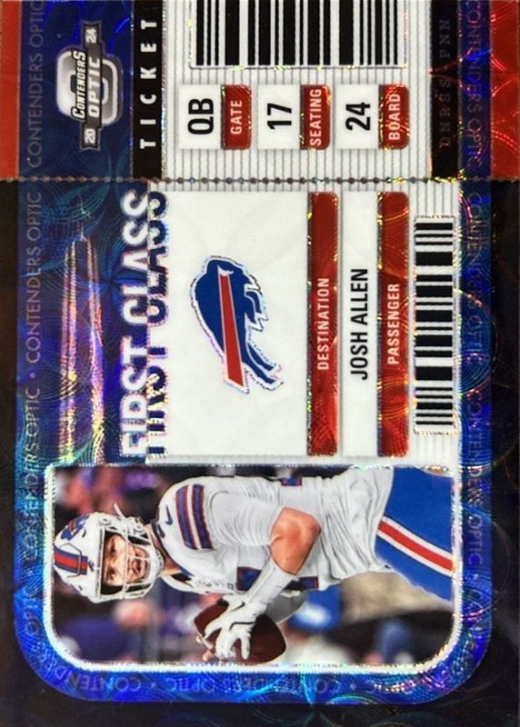 Josh Allen 2024 Contenders Optic #FCT-JAN First Class Ticket - Black Scope /25 RAW