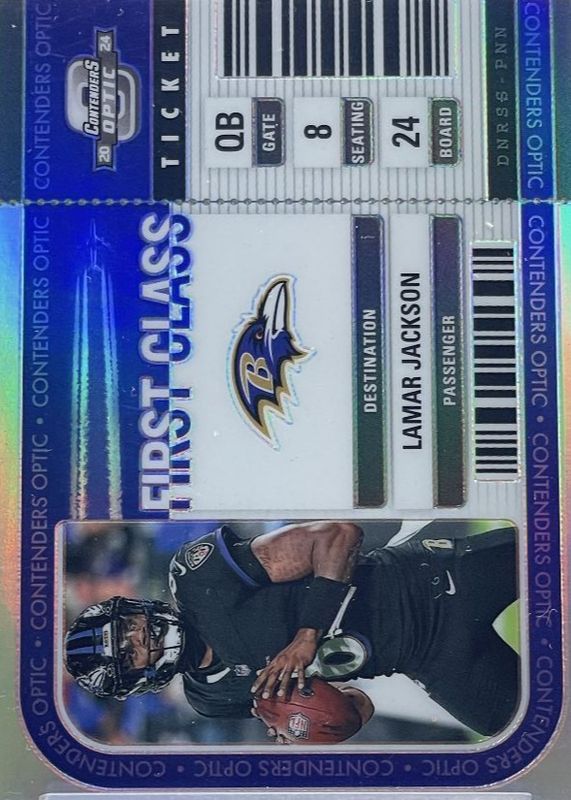 Lamar Jackson 2024 Contenders Optic #FCT-LJN First Class Ticket /(SSP) RAW